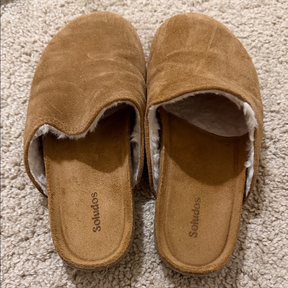 Soludos Tan Suede Cozy Slippers - Picture 2 of 6